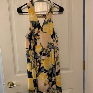 Blue and yellow floral sun dress